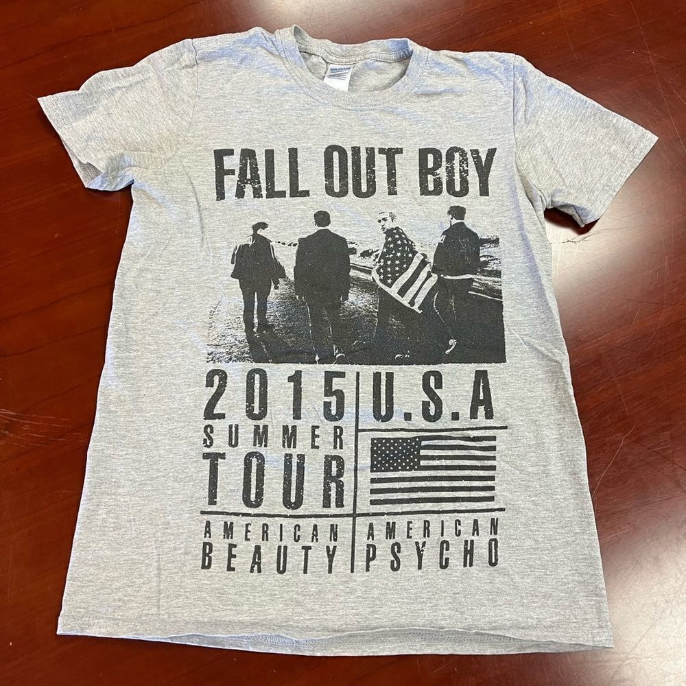Fall Out Boy 2015 American Beauty American Psycho Concert T-Shirt sz S